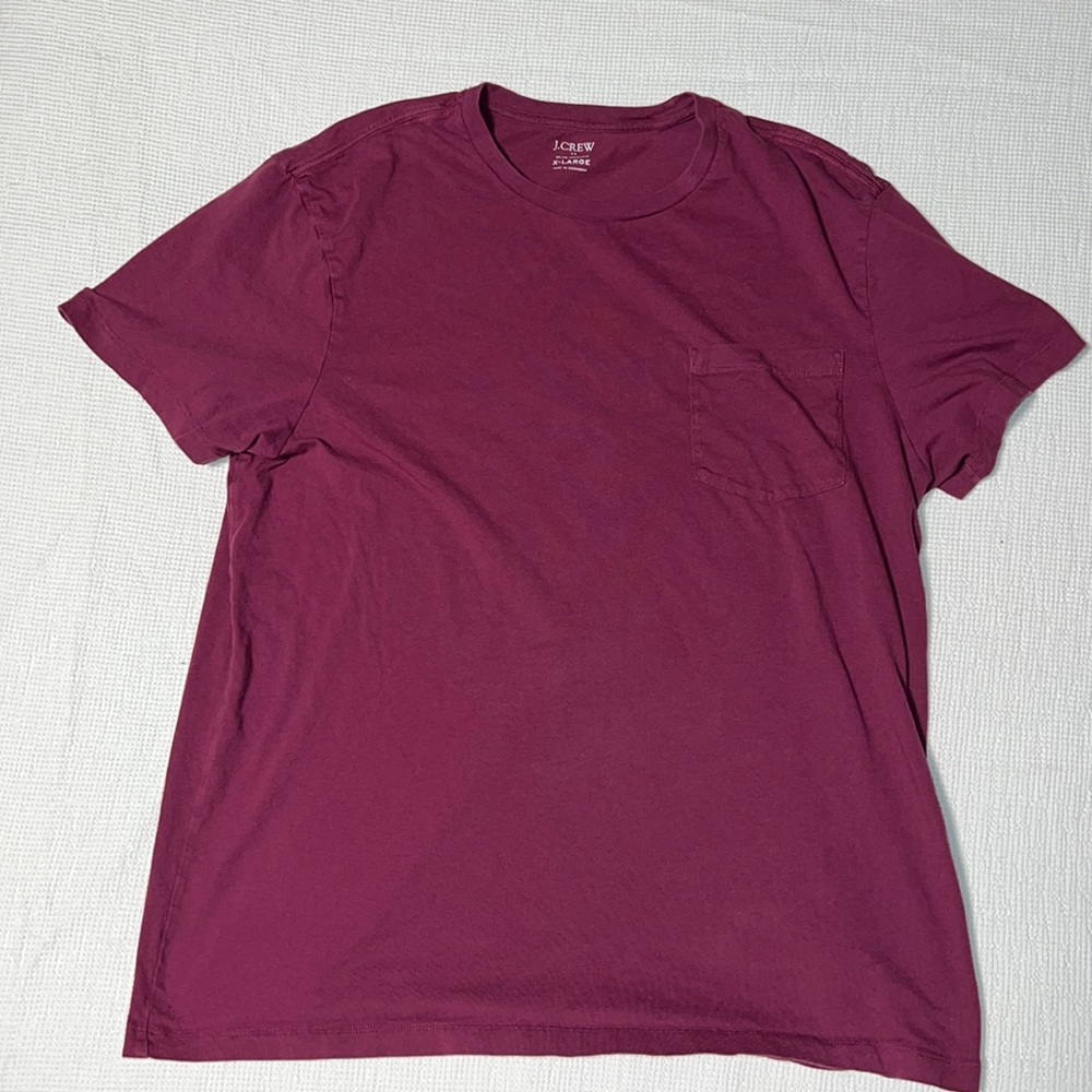 J-Crew XL Wine Red pocket-T